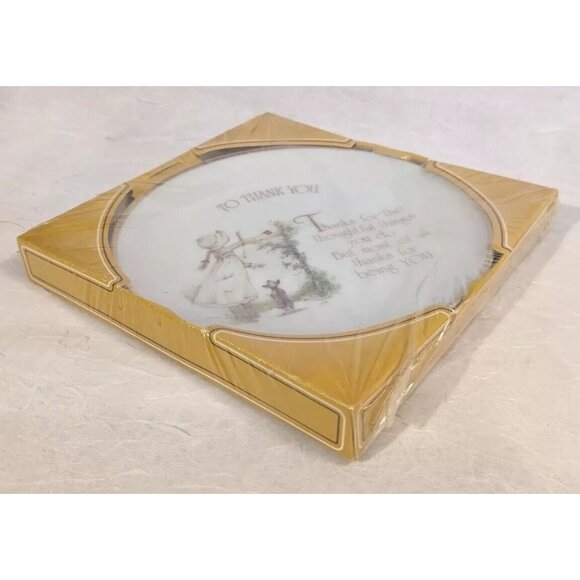 NOS Holly Hobbie Thank You Plate 1975 Porcelain Lasting Memories Prairie Vtg 70s - Picture 10 of 13